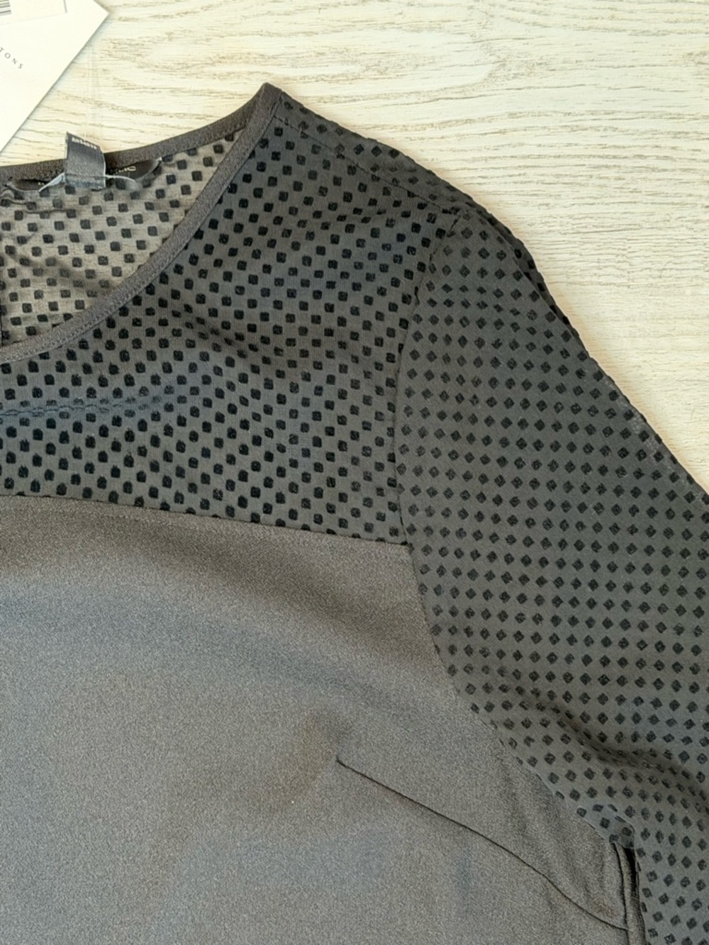 Banana Republic Black Balloon Sleeve Shift Dress Swiss Dot Mesh Yoke Size 14 NWT - Picture 2 of 12